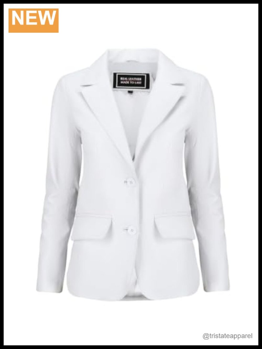 Real Lambskin Leather Blazer Women Classic Button Front Coat